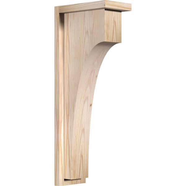 Ekena Millwork 5-1/2 in. x 10 in. x 26 in. Douglas Fir Huntington Smooth Corbel with Backplate