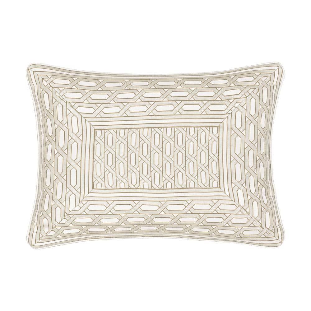 Melbourne Polyester Ivory Boudoir Decorative Throw Pillow 15 in. X 20 in.