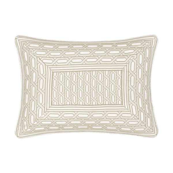 Unbranded Melbourne Polyester Ivory Boudoir Decorative Throw Pillow 15 in. X 20 in.