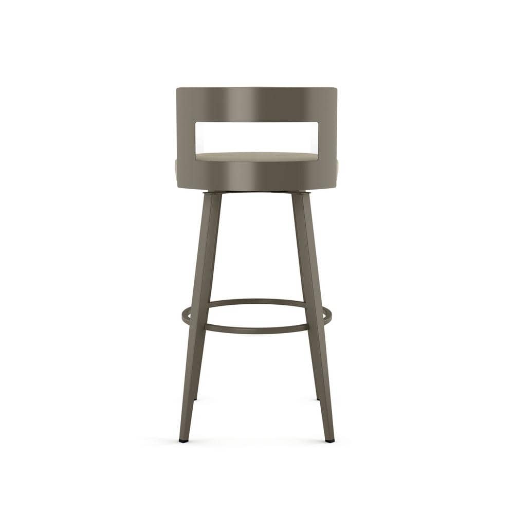 Paramont 30" Greige Faux Leather Swivel Bar Stool