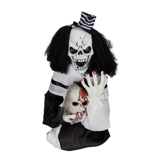 1. 8 ft. Scary Clown with Creepy Sound Haunted House Props Halloween Animatronic