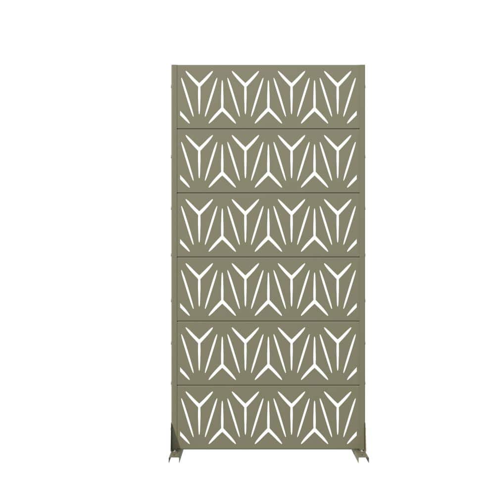 72 in. x 35 in. Olive Gray Metal Privacy Screen Fence Garden Panels for Outside Lawn Garden price history on PriceWatchPro