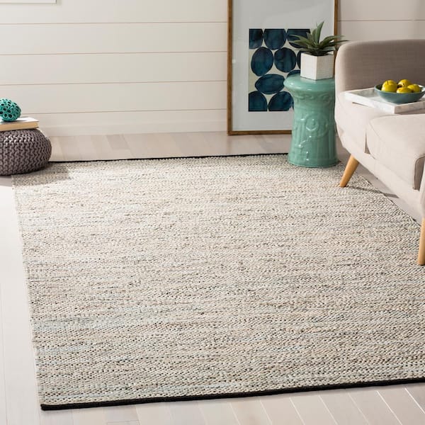 Vintage Leather 4 ft. x 6 ft. Beige Gradient Solid Color Area Rug