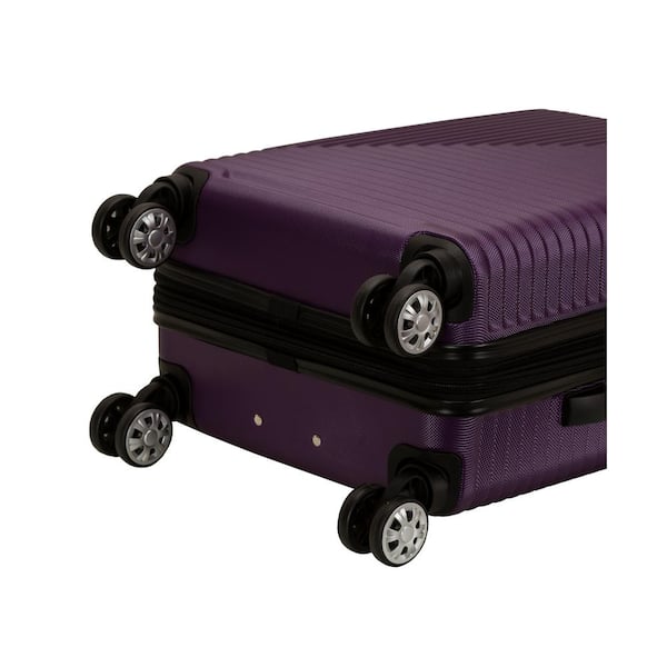 Rockland Star Trail 20 in. Purple Hardside Spinner Suitcase F2421
