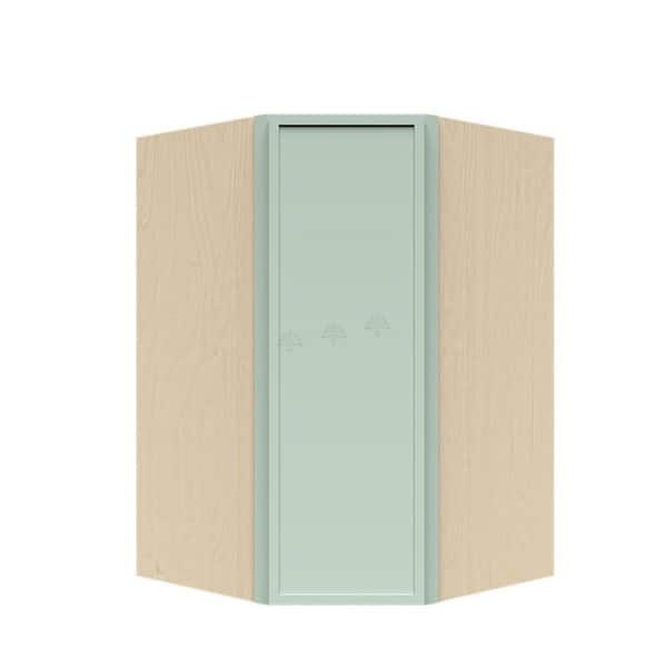 Slim Shaker Assembled 24 in. W x 36 in. H x 12 in. D Wall Diagonal Corner Kitchen Cabinet in Green