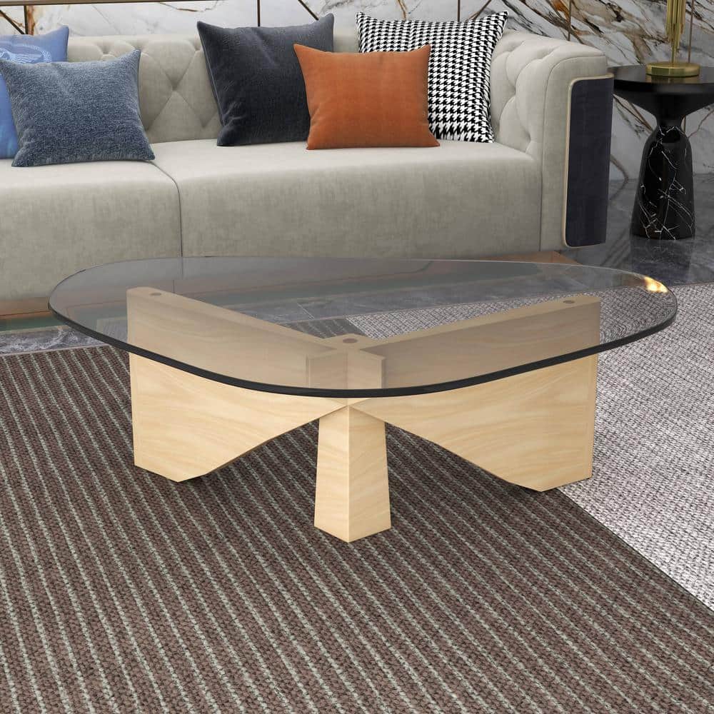 Imperial 51.2 in. Natural Triangle Glass Coffee Table price history on PriceWatchPro