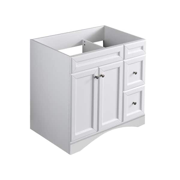 ANTFURN 35.26 in. W x 21.45 in. D x 34.71 in. H Bath Vanity Cabinet without Top in white with 2 drawers; with 2 doors;