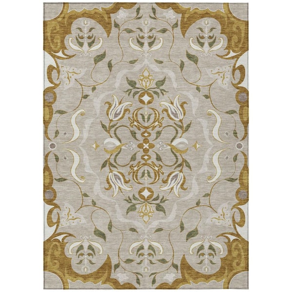 Chantille Machine Washable Indoor/Outdoor Abstract ACN2625 Beige 9 ft. x 12 ft. Area Rug
