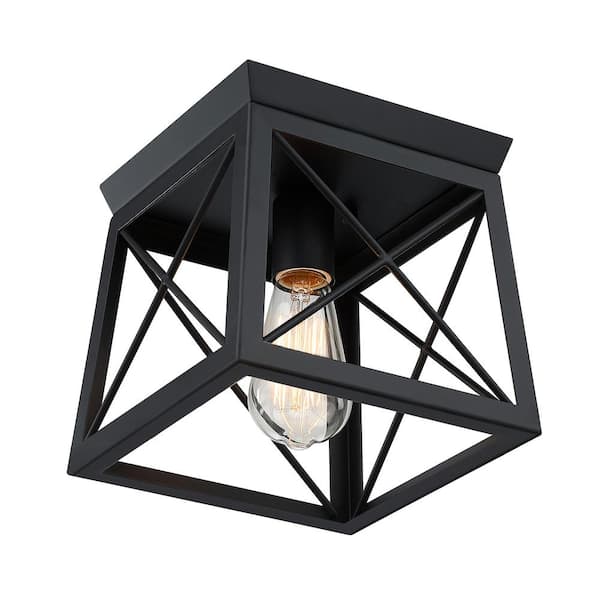 Hukoro Mousse 8 in. W. 1-Light Flush Mount with Matte Black Finish ...