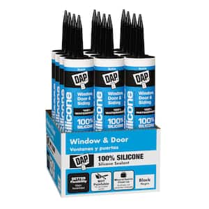 Silicone 10.1 oz. Black Window, Door and Siding Sealant (12-Pack)