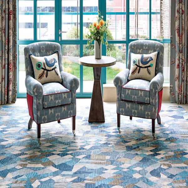 Deer Leap Hand Hooked Wool Blue 2 ft. x 3 ft. Indoor Area Rug
