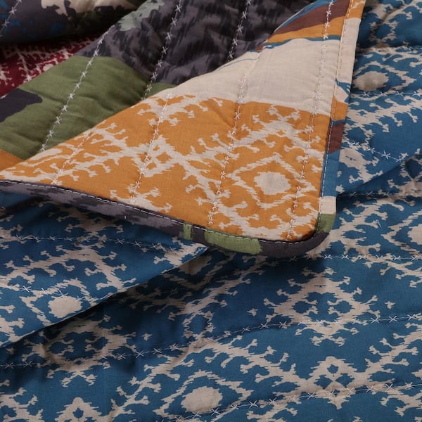 Black Bear Lodge Multi Quilted Cotton Throw