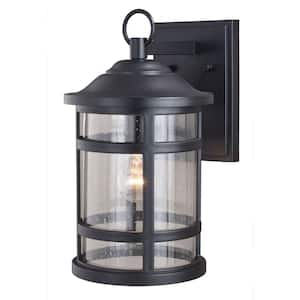 Southport Rust Proof 1 Light Black Coastal Outdoor Wall Lantern Clear Glass