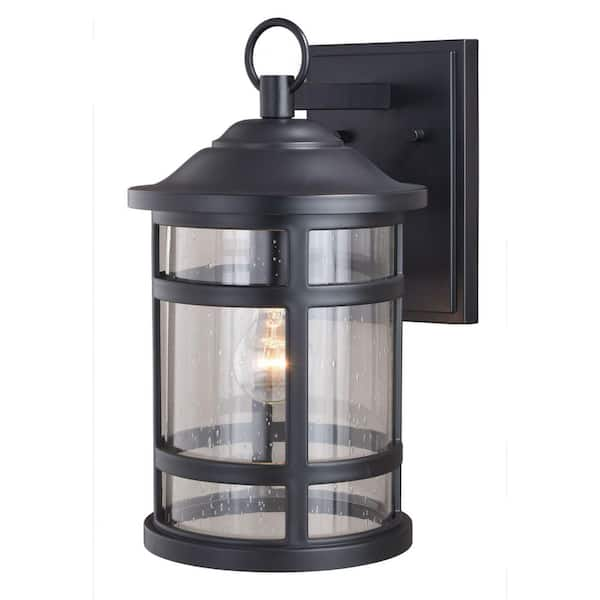 VAXCEL Southport Rust Proof 1 Light Black Coastal Outdoor Wall Lantern ...