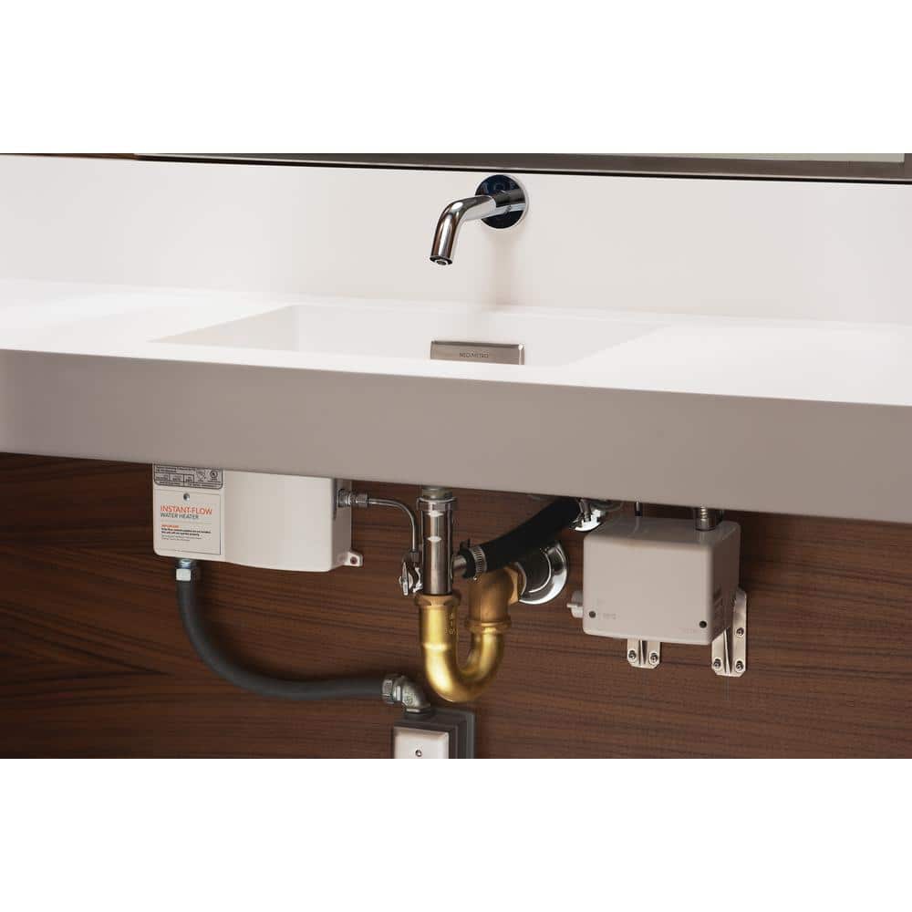 Compact White Electric Tankless Water Heater, 120V