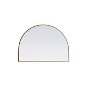Simply Living 33 in. W x 24 in. H Arch Metal Framed Brass Mirror