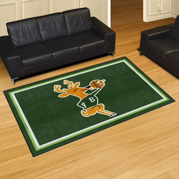 29.5 x 54 Milwaukee Bucks NBA Court Green Rectangle Runner Mat - Floor Rug  - Area Rug - NBA