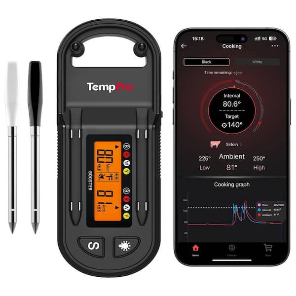 TempPro TempSpike Plus 600ft Bluetooth Meat Thermometer with Dual