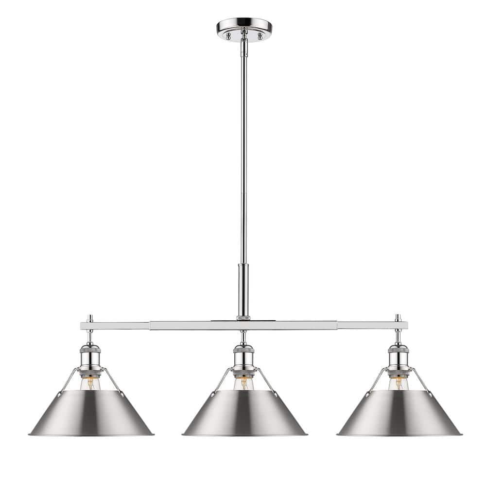 Orwell 3-Light Chrome with Pewter Linear Pendant Shade price history on PriceWatchPro