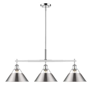 Orwell 3-Light Chrome with Pewter Linear Pendant Shade