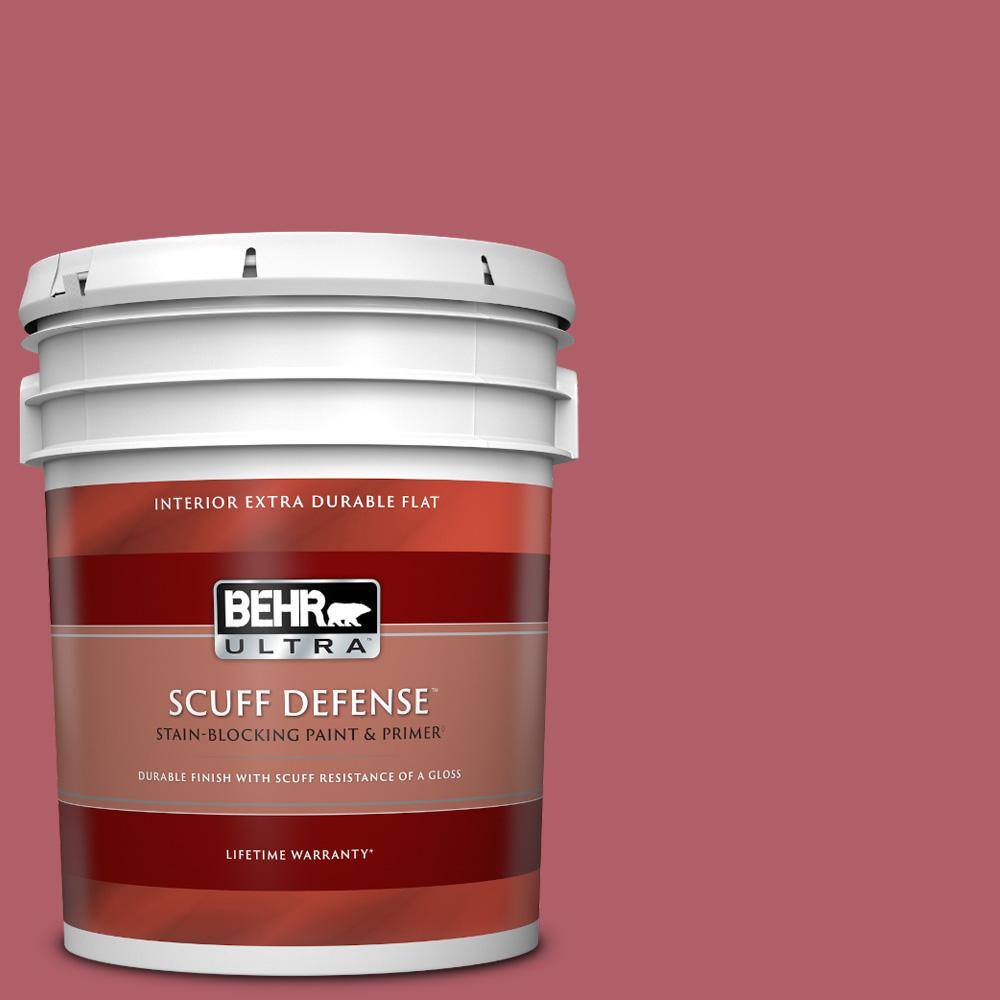 BEHR ULTRA 5 gal. 130D5 Rhubarb Extra Durable Flat Interior Paint