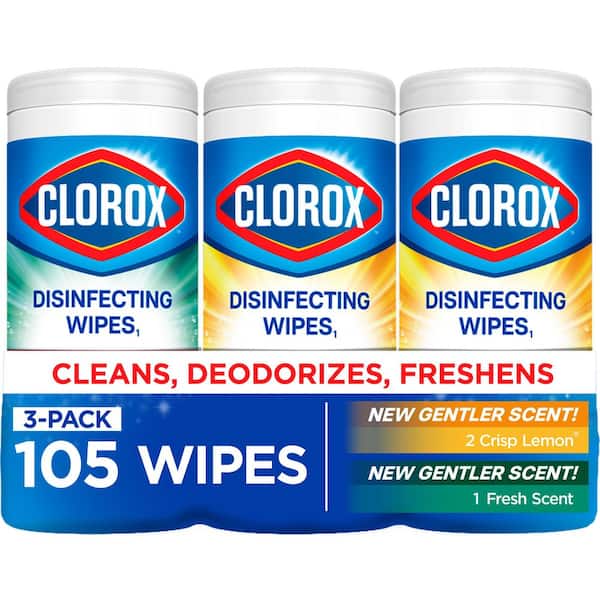 35-Count Crisp Lemon and Fresh Scent Bleach Free Disinfecting Cleaning Wipes (3-Pack)