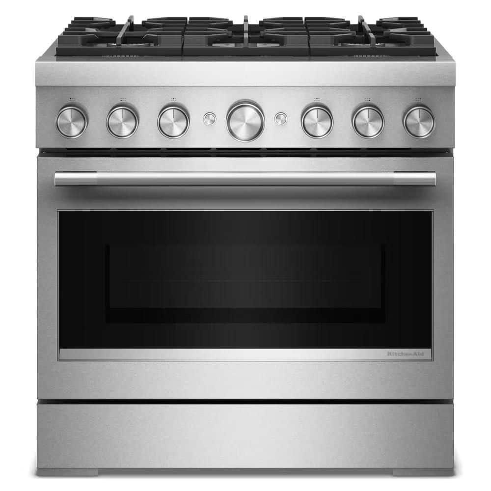 36 in. 6 Burners Freestanding Dual Fuel Range in Stainless Steel with No Preheat Air Fry Mode price history on PriceWatchPro