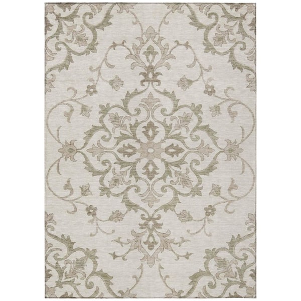 Chantille Machine Washable Indoor/Outdoor Abstract ACN2964 Cream 5 ft. x 7 ft. 6 in. Area Rug