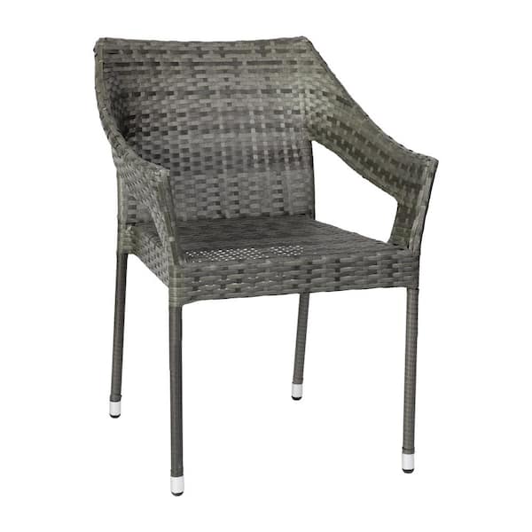 Carnegy Avenue Gray Wicker/Rattan Outdoor Dining Chair (Set of 4)