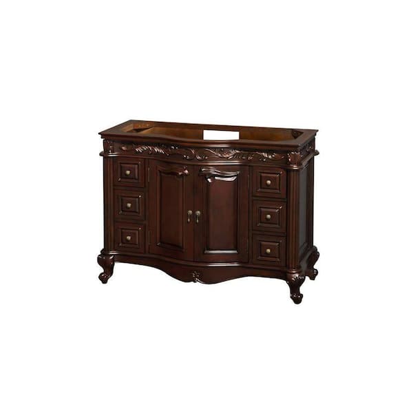 Wyndham Collection Edinburgh 48 in. Single Vanity Cabinet Only in Cherry