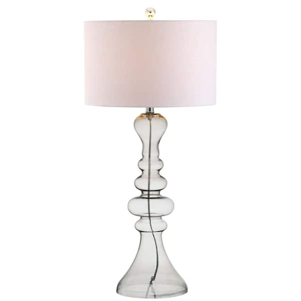 Madeline 35 in. Smoke Gray Curved Glass Table Lamp