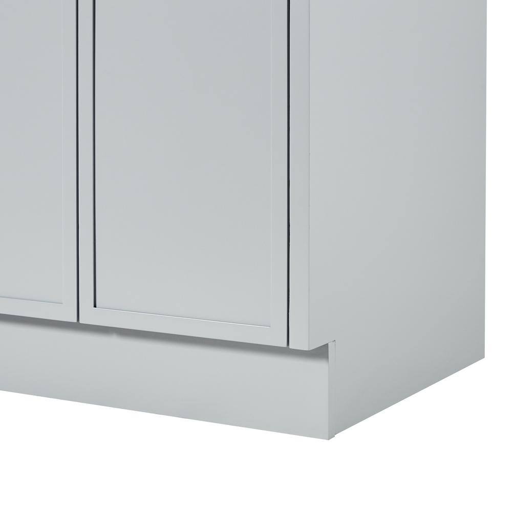 Kelly 67" Light Gray Wood Double Vanity with White Quartz Top
