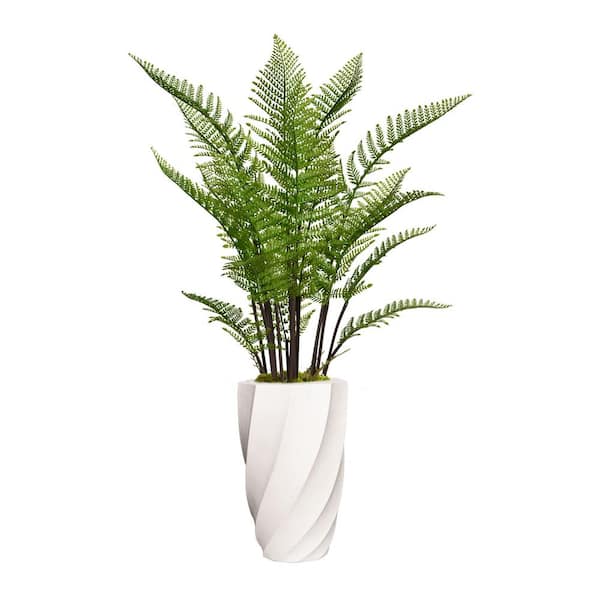 Vintage Home Vintage Home Artificial Faux Real Touch 5.17 ft. Tall Fern Plant With Eco Planter