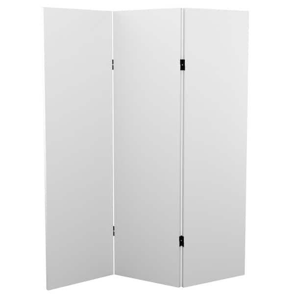 DIY Canvas 60 in. White 3-Panel Room Divider