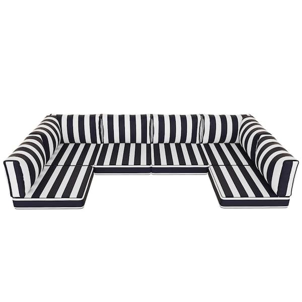 TEINIE Outdoor Replacement Cushions - 102.4 in. x 47.2 in. x 13.7 in. 14-Piece Couch Cushions Patio Sofa Cushions 6 Seat