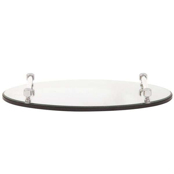 Unbranded Oval Mirrored Decorative Tray with Handles