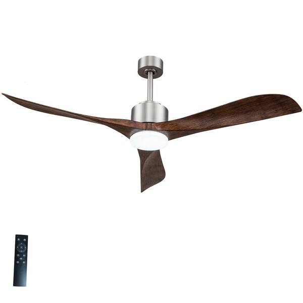 C Cattleya 56 in. Color Changing LED Brushed Nickel Indoor Ceiling Fan with Light Kit and Remote Control