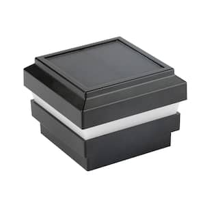 Aura 4 in. x 4 in. Black Plastic Solar Post Cap (2-Pack)