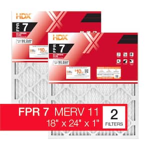 18 in. x 24 in. x 1 in. Allergen Plus Pleated Air Filter FPR 7, MERV 11 (2-Pack)