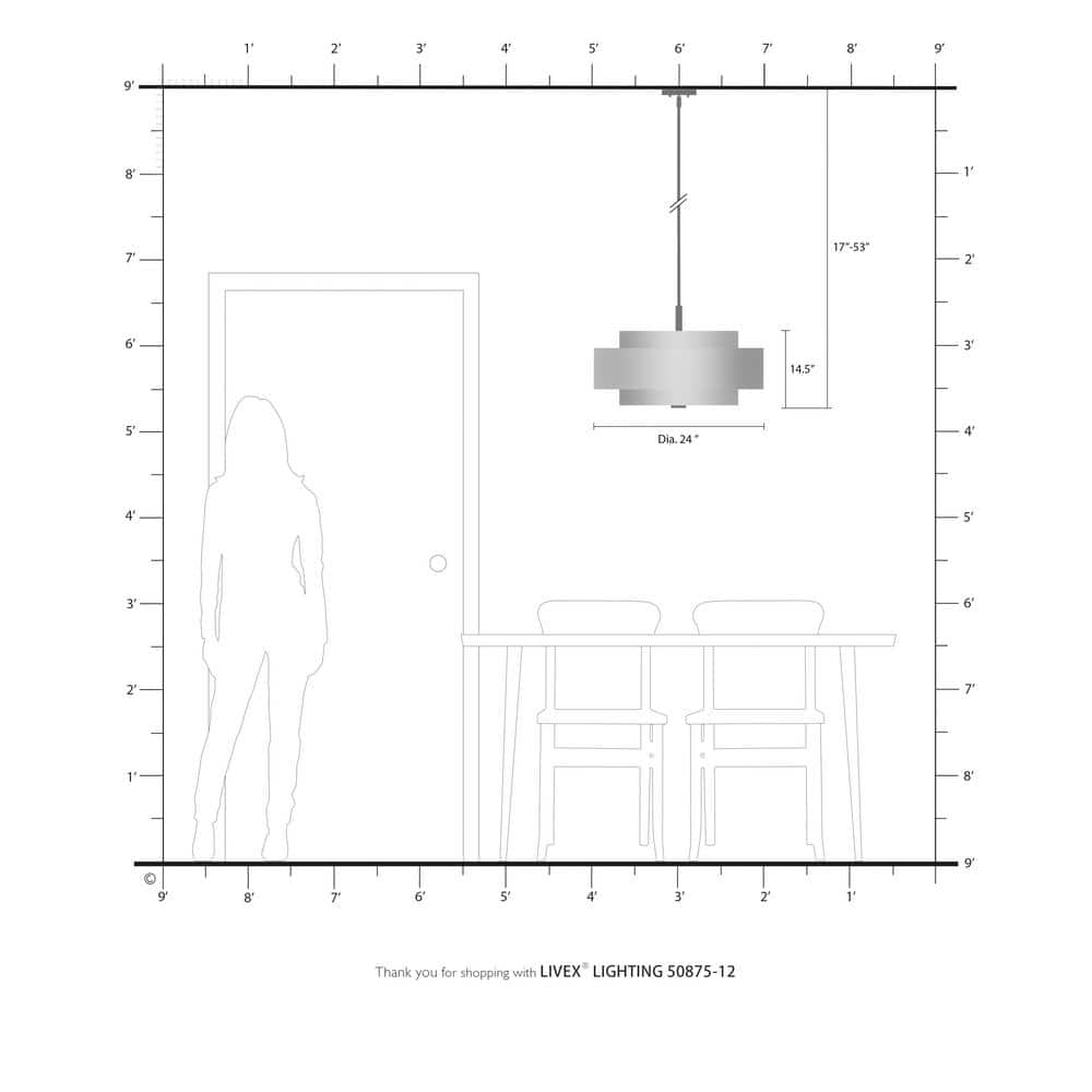 Meridian Satin Brass 5-Light Drum Shade Pendant Chandelier