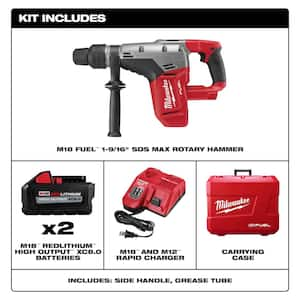 M18 FUEL 18V Lithium-Ion Brushless Cordless 1-9/16 in. SDS-Max Rotary Hammer Kit w/ Two 8.0Ah Batteries & Hard Case