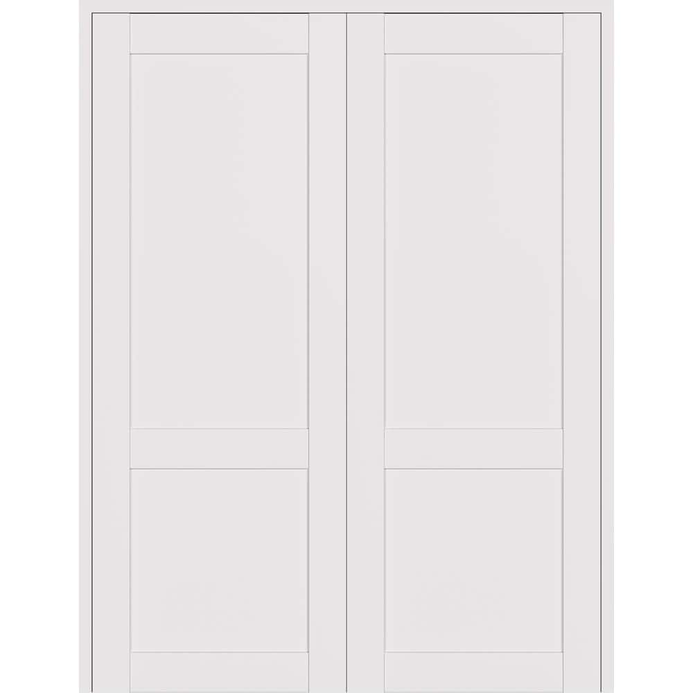2 Panel Shaker 72 in. x 96 in. Both Active Snow White Wood Composite Solid Core Double Prehung Interior Door price history on PriceWatchPro