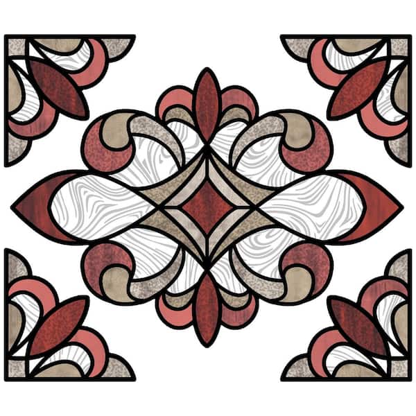 InHome Red Westwood Stained Glass Decal (Set of 2)