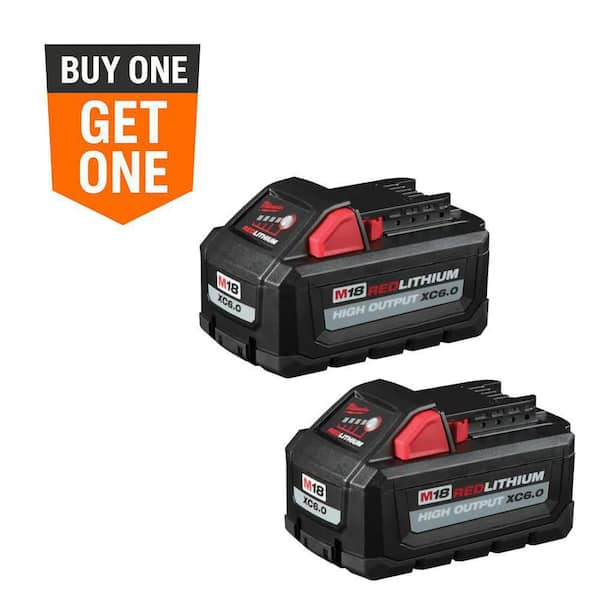 M18 18-Volt Lithium-Ion High Output 6.0Ah Battery Pack (2-Pack)