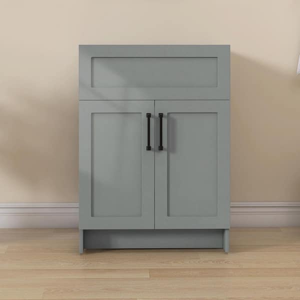 24 in. W x 21.5 in. D x 33.5 in. H Bath Vanity Cabinet without Top in Sky Grey MDF Bath Cabinet with Doors Unassembled