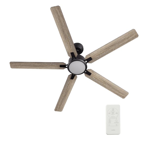 CARRO Essex II 60 in. Dimmable LED Indoor/Outdoor Black Smart Ceiling Fan with Light and Remote, Works with Alexa/Google Home