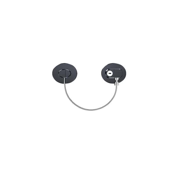 Round Munti-Fuctional Lock with Sticky Adhesive Pads and Key in Black(2 Pack)