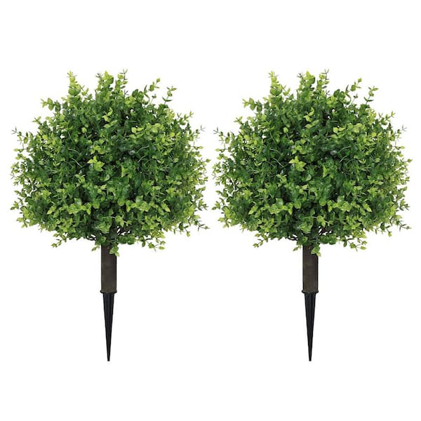 16 in. Green Outdoor Indoor Artificial Boxwood Shrub Topiary UV