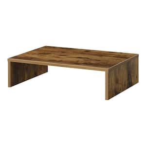 Designs2Go 23.75 in. Rectangle Barnwood Particle Board Writing Desk Small TV/Monitor Riser with Storage Space