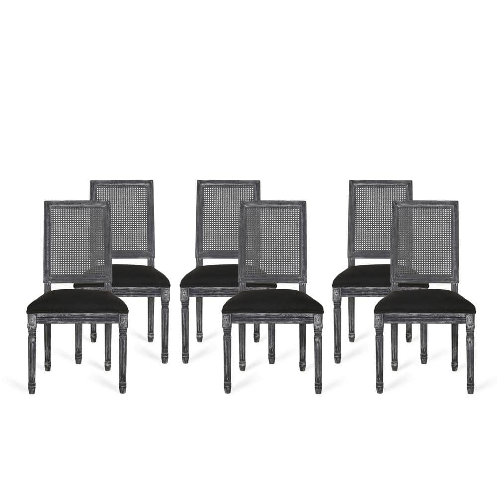 Noble House Beckstrom Black and Gray Upholstered Dining Side Chair (Set of  6) 106952 - The Home Depot